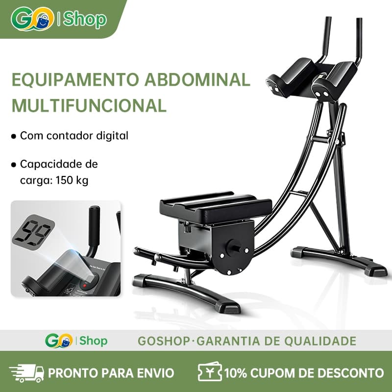 GOSHOP Remo Abdominal Giratório com Almofada Grande e Tela LED Exercício Multifuncional