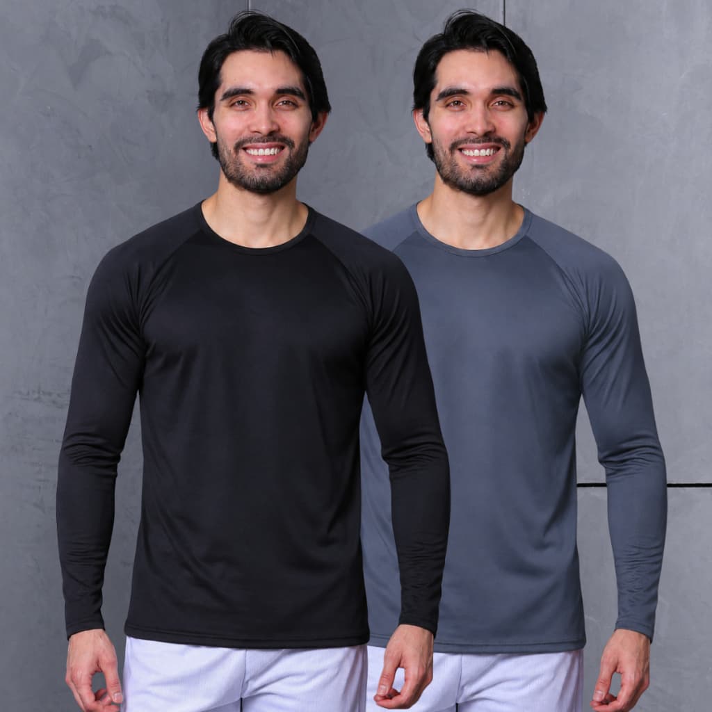 Kit 2 Blusa Térmica Masculina Proteção Solar Segunda Pele Dry Fit Camisa Camiseta
