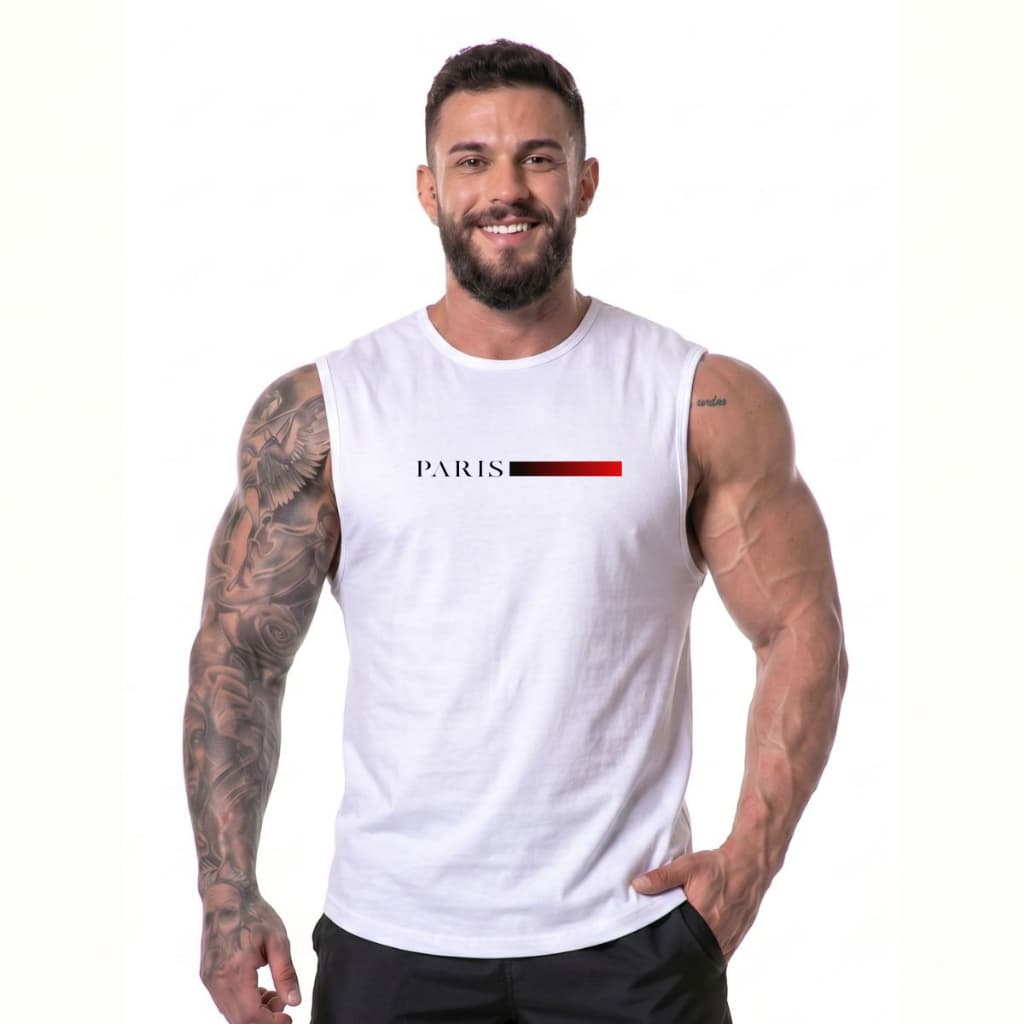Camiseta Oversized Regata Camisa Machão Paris Treino Academia