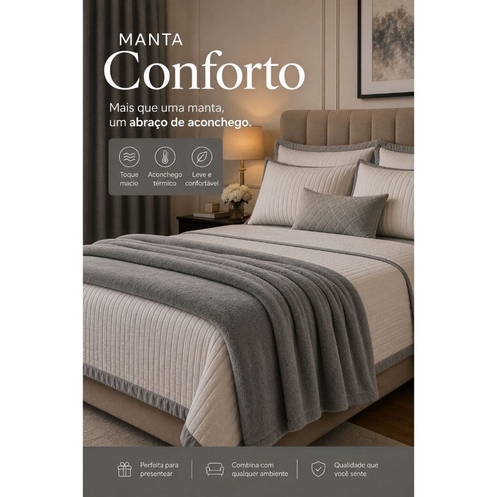 Manta Conforto Lisa Cobertor Solteiro Box 1,60cmx2,25cm Antialérgica Macia Delicada Confortável