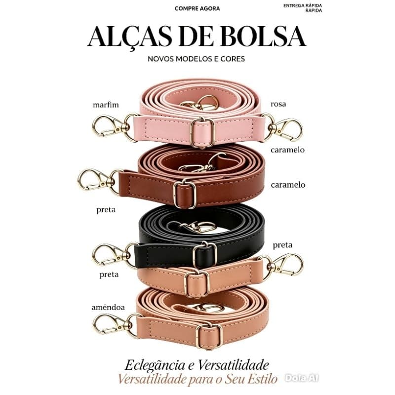 Alças tranvesal couro sintético