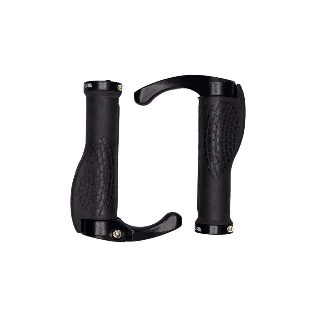 Manopla punho com bar end e trava 130mm gta confort ergonômica anatômica borracha tpr preta par