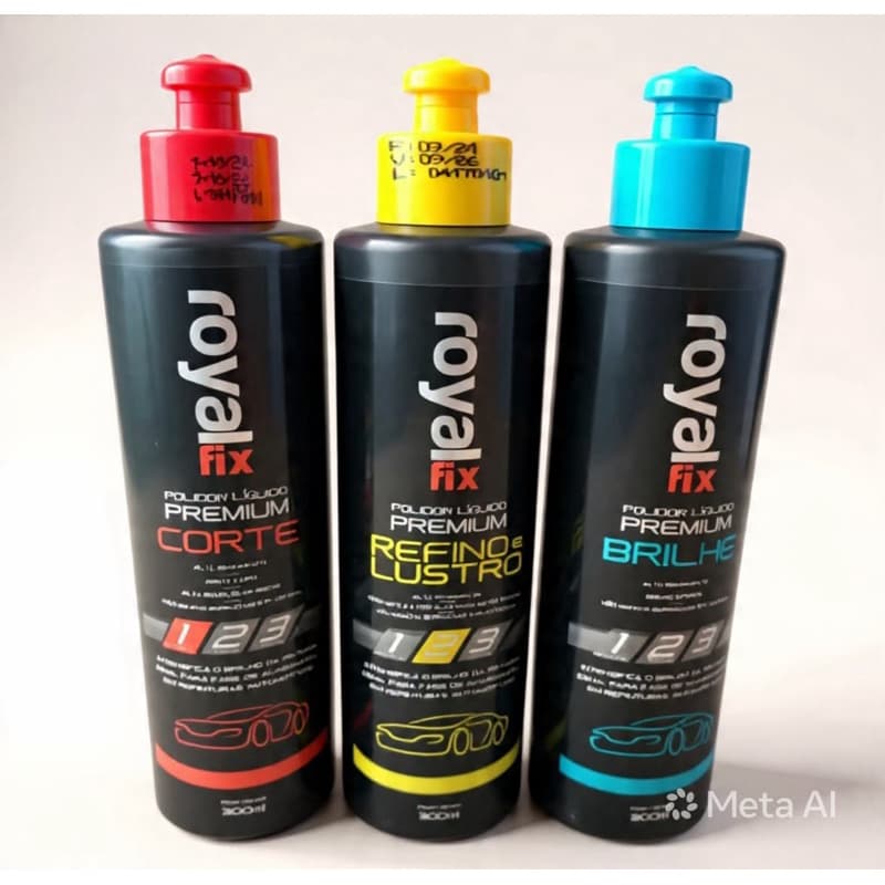Polidor Liquido Kit 1un Corte 1un Refino e Lustro 1un Brilho Final