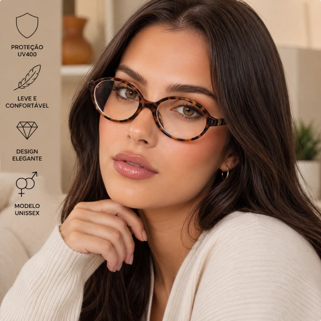 Oculos De Sol Vintage Estampa Leopardo Armação Oval Premium Proteção UV400 Alta Durabilidade