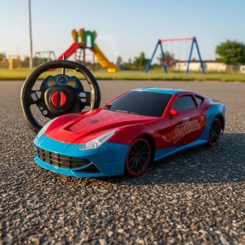 Carro Controle Remoto 3 Funções Spider Man - Homem Aranha Com Pilhas Inclusas