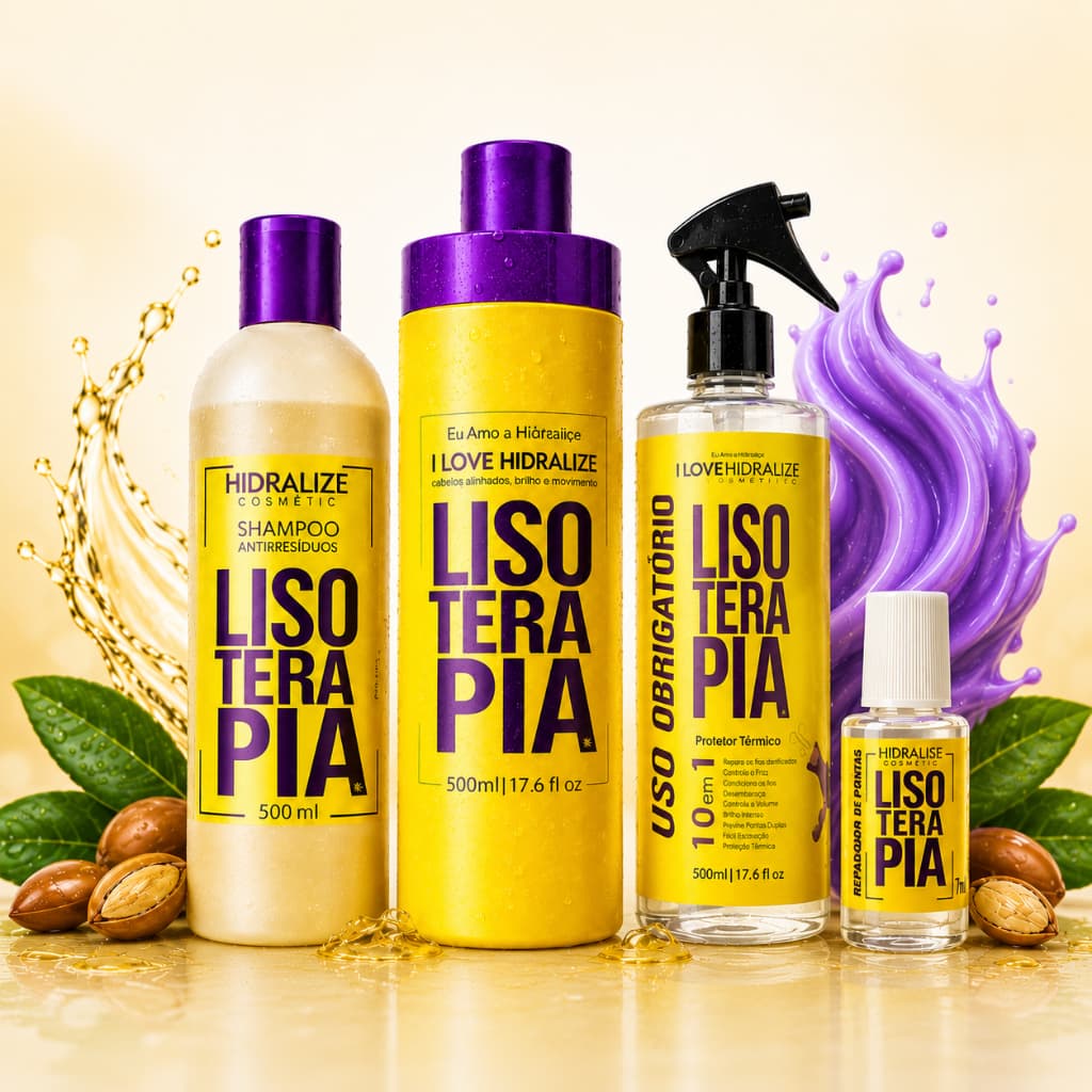 Lisoterapia Progressiva Sem formol Orgânica Profissional Tratamento Capilar 4 produtos 500ml