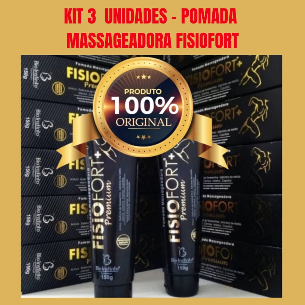Pomada Massageadora FisioFort Bio Instinto 150g pomada desodorante treino dores musculares