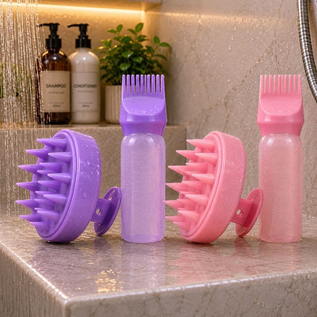 Kit Massageador Capilar Pente Frasco Aplicador Com Pente De Dentes 120ml Duhome Aplicador Tinta