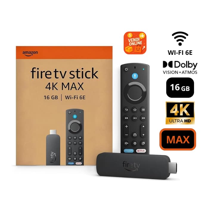 Amazon Fire TV Stick 4K Max 2ª Geração 2025 | Wi-Fi 6E | 16GB | Alexa | Ultra HD 4K HDR | Original Lacrado