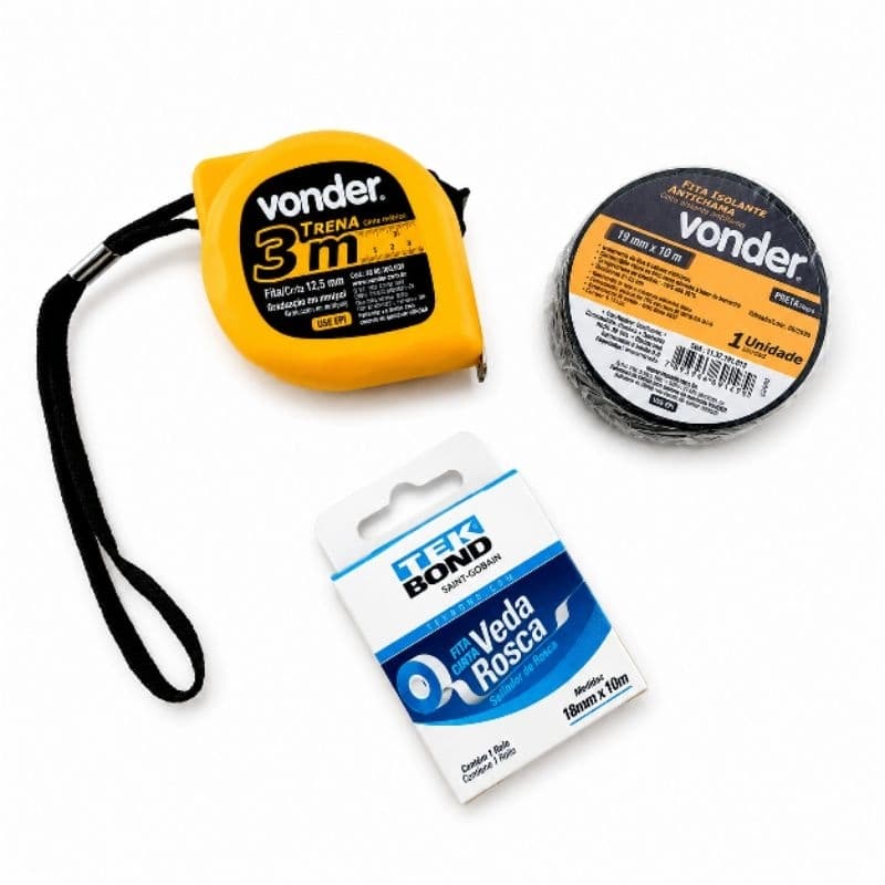 kit Trena + Fita Isolante + Fita Veda Rosca