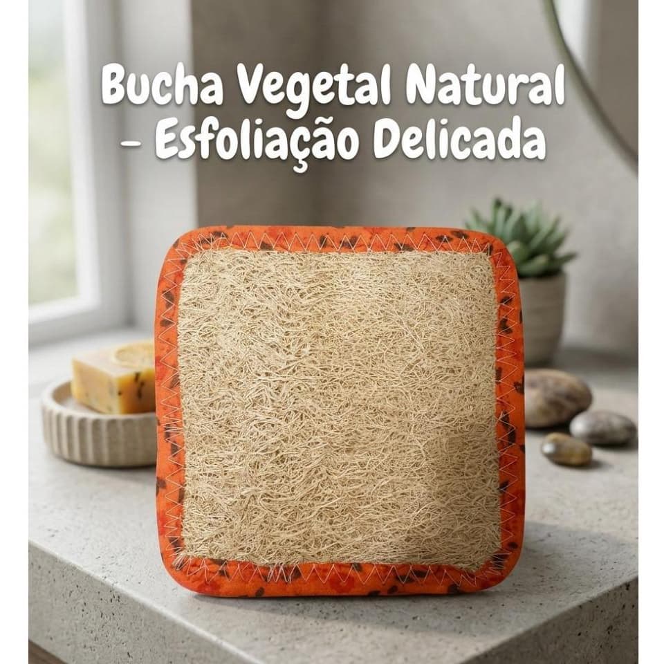 kit 3 Bucha Vegetal Natural Luva G para Higiene Pessoal e Limpeza em Geral