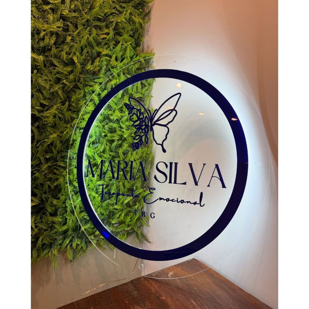 Placa Personalizada de Acrílico com Logo Sobreposta/ Decoração Comercial