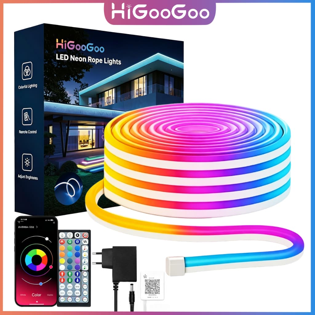 HiGooGoo Flexivel Fita De LED Neon 5/10/20/30m À Prova D'água APP Controle Remoto Para Decoração Carnaval Natal
