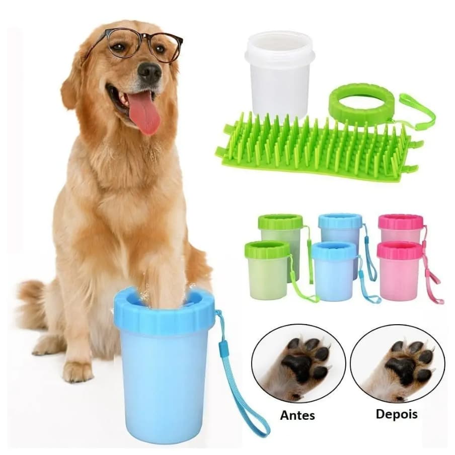 Copo Limpador Patas Pet Autolimpante Capacidade 600ml Pratico Higienizador Animal