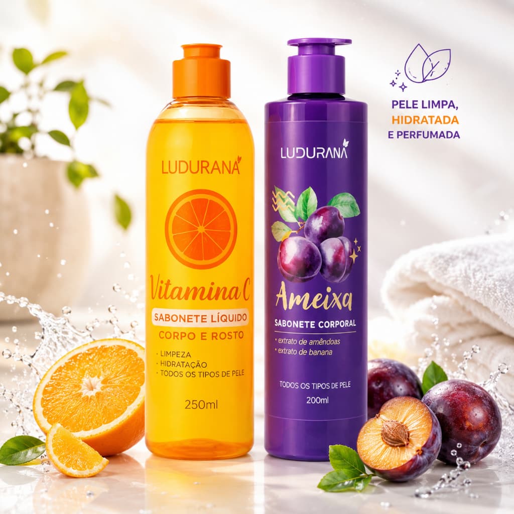 Sabonete Liquido Ameixa Vitamina C 200 ml Corporal Ludurana