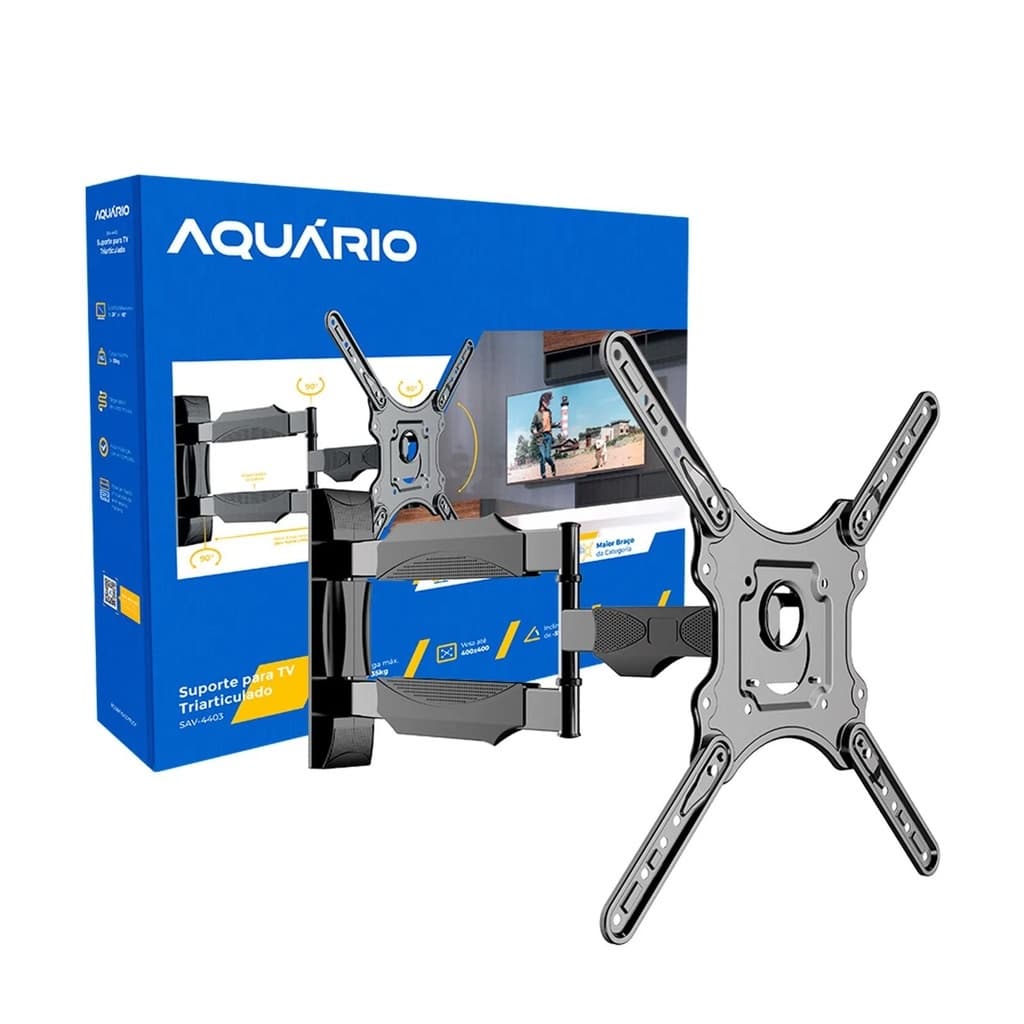 Suporte para TV Tri Articulado Braço 620mm 26 a 65" SAV-4403  Aquário