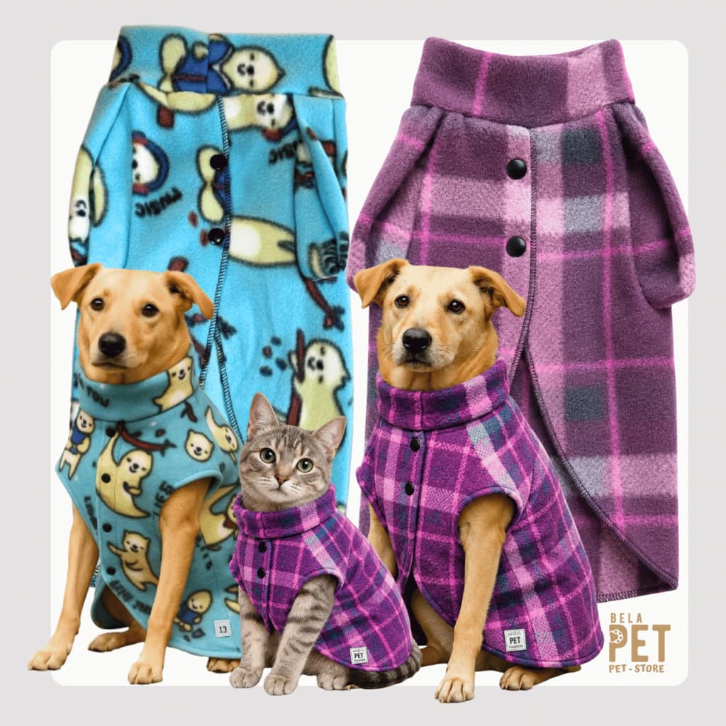 Roupa  para Cachorro Varias Cores Capinha Tecido Soft - Capa de Inverno para Cachorro  e Gato