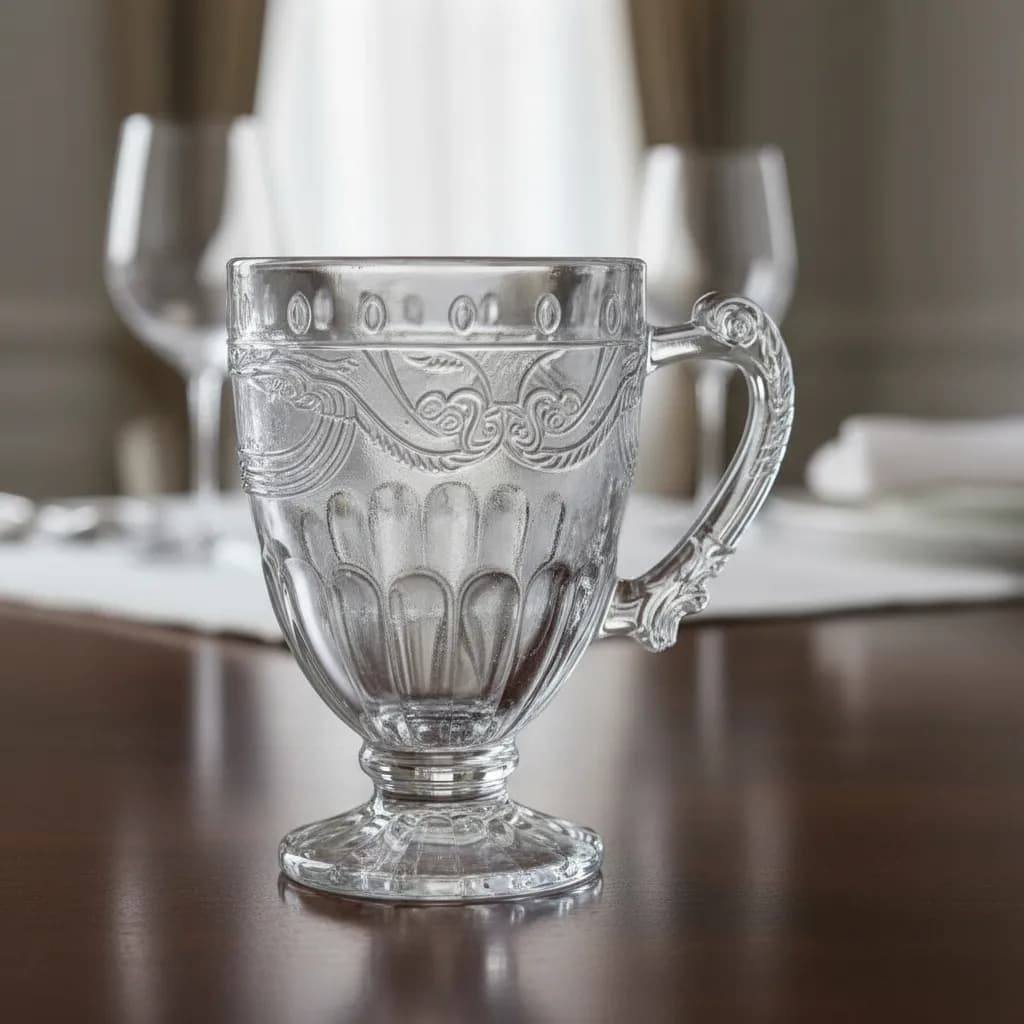 Jogo de Xícaras Caneca Cristal Vidro 190ml Transparente e Âmbar Para Capuccino Chá Café