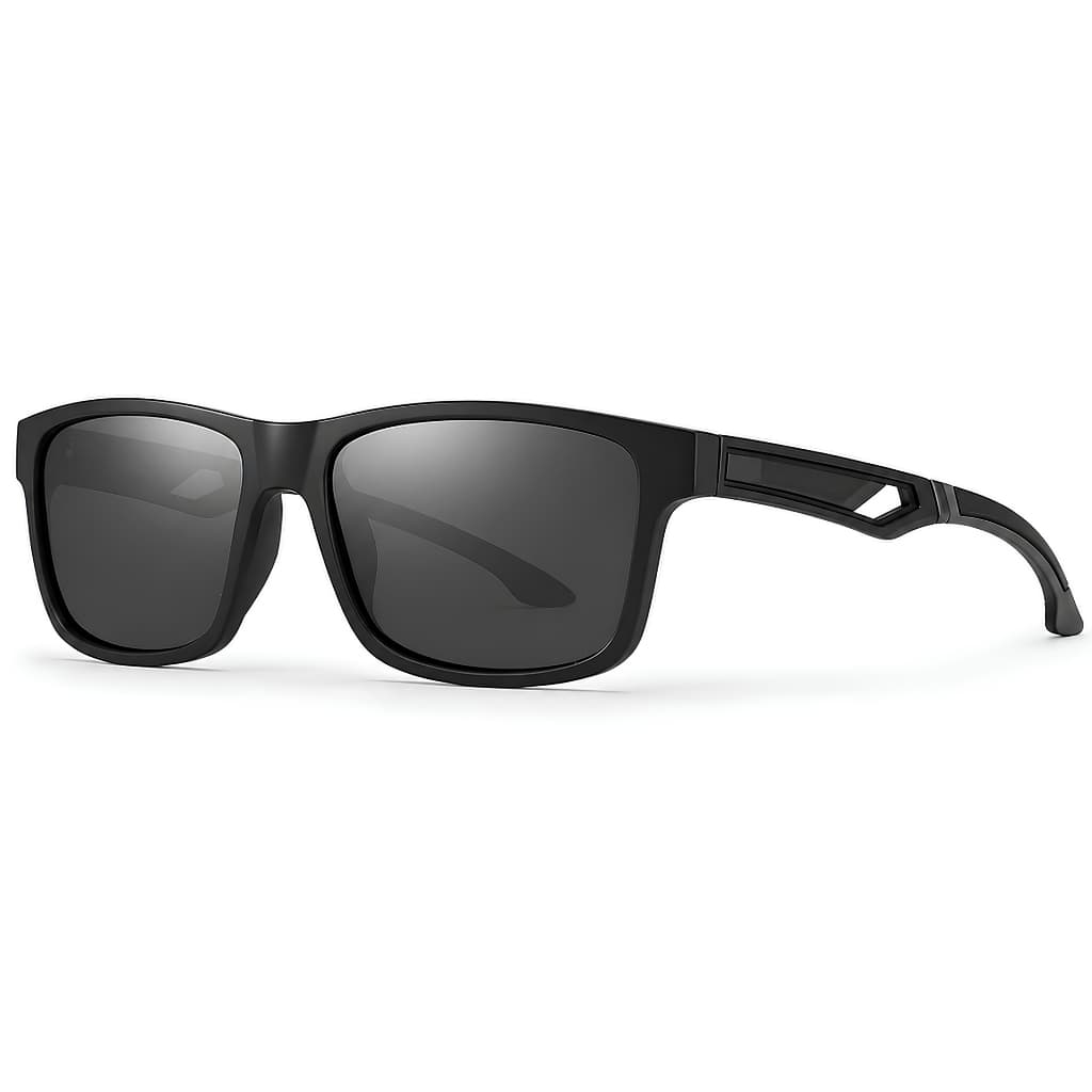 Óculos de Sol Masculino Lente Proteção UV400 Polarizado Formato Retangular Uso Versátil Esportivo Dia a Dia Preto VH6632