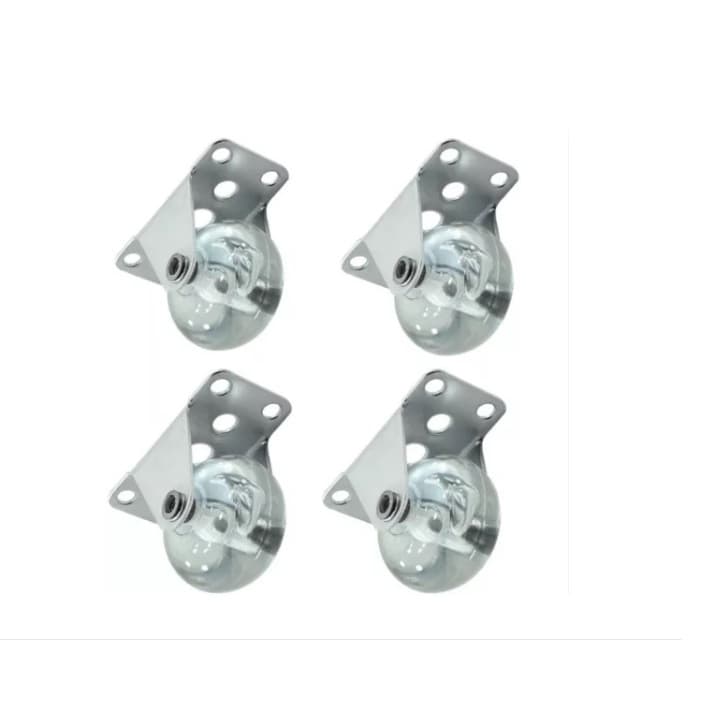 Kit Rodízios de 5 cm Fixo em PVC Incolor para Moveis em geral