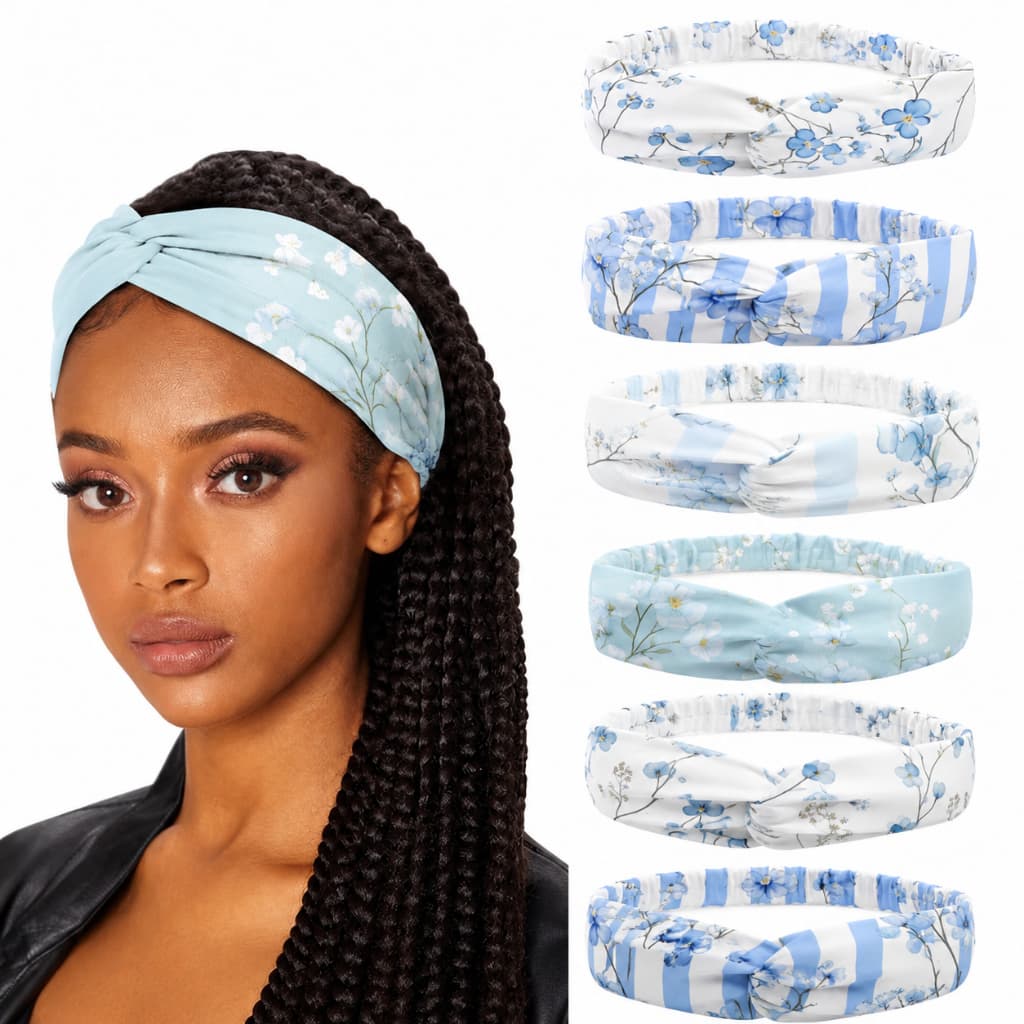 Kit 2/4/5/6Pcs Faixas de Cabelo Sortidas Floral Poá Animal Print Turbante Feminina