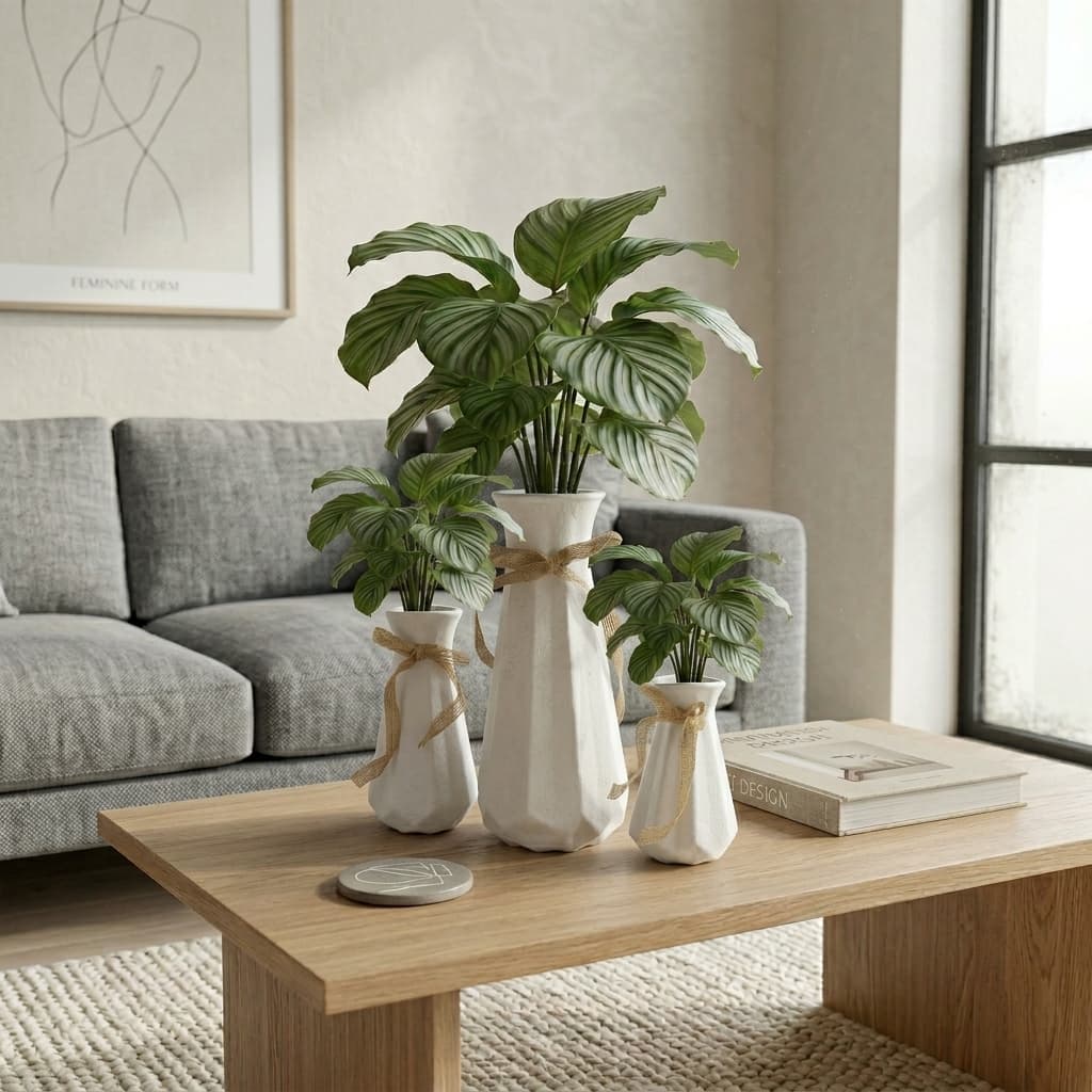 Vaso para Planta Decorativo Minimalista de Polietileno Moderno Escritório/Sala Branco Castela