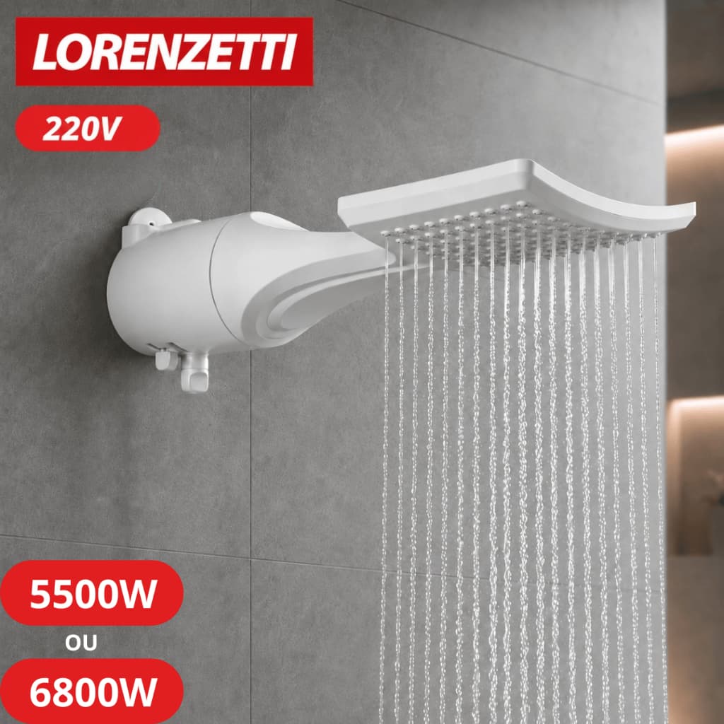 Chuveiro  Lorenzetti Loren Shower Ultra 220V 6800W ou 5500W Multitemperaturas Branco