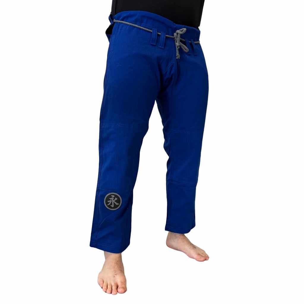 Calça de Jiu Jitsu Keiko Tradicional de Sarja Azul de Kimono