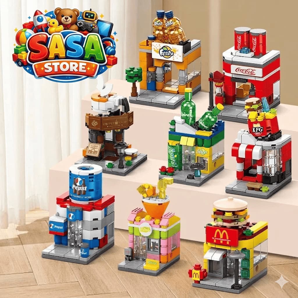 Blocos de Construção Miniatura – Brinquedo de Montar para Crianças e Colecionadores Lojas Criança