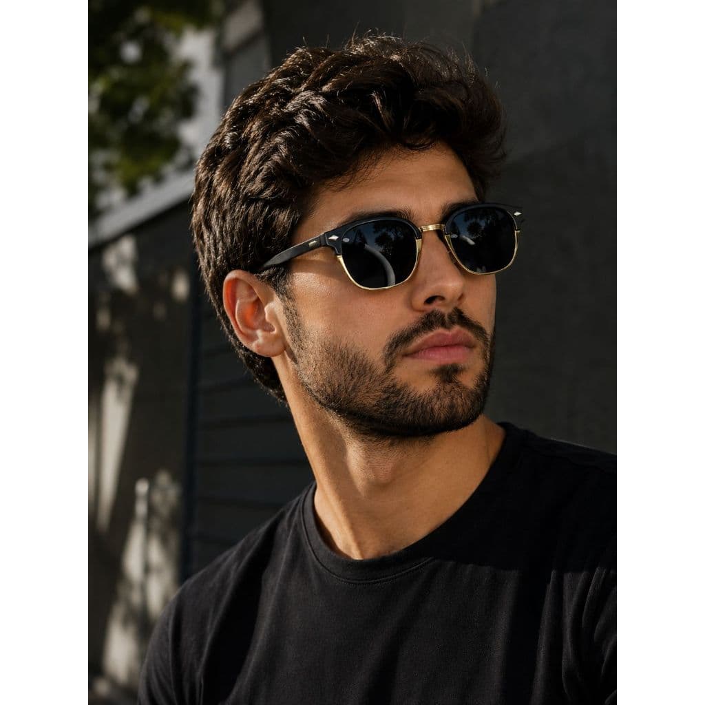 ÓCULOS DE SOL gotham - PRETO DEGRADÊ COM DOURADO