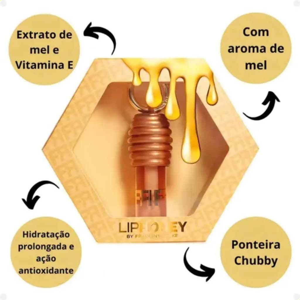 Gloss De Mel Lip Honey Hidratante Labial Com Alça Chaveiro Portátil 6g