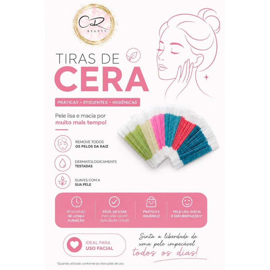 Kit tiras duplas de cera para epilação pronto uso design de sobrancelhas buço tiras em pares