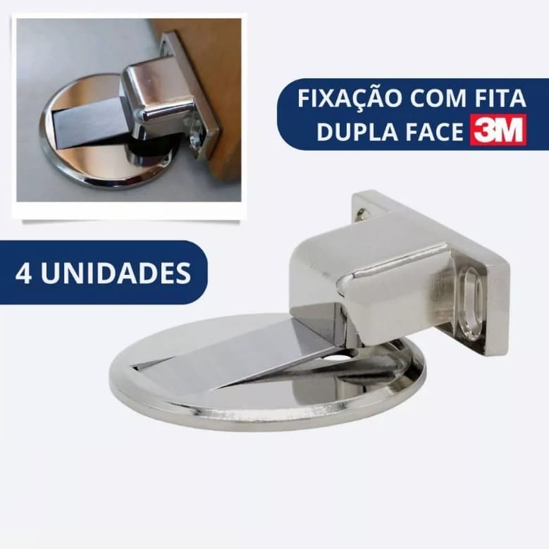Prendedor Trava de Porta Magnético Slim Cromado - Ideal para Portas!