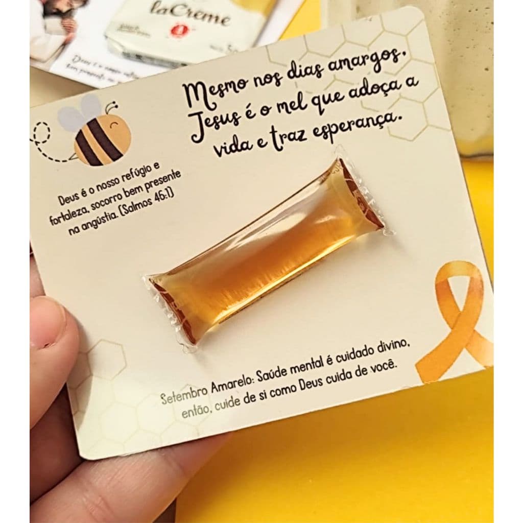 Cartão Personalizado Setembro Amarelo com Mel - Mimo Setembro Amarelo