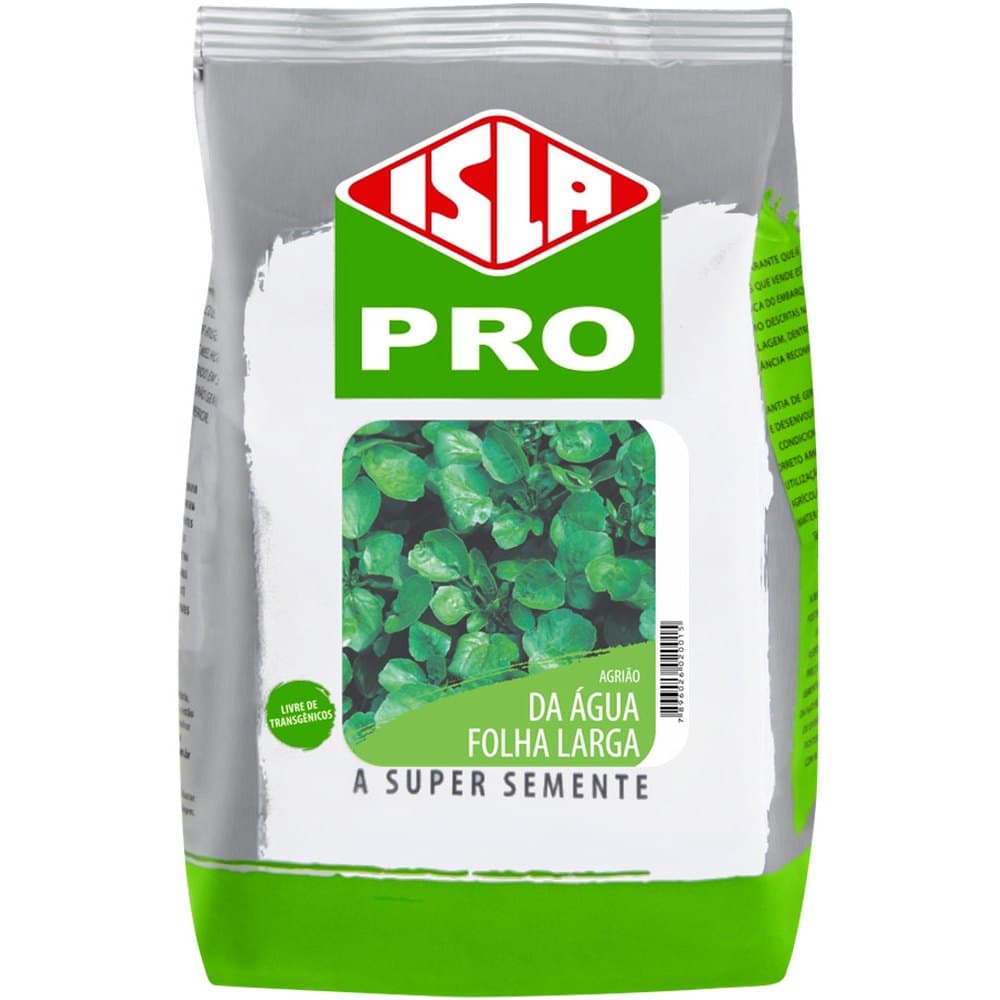 Sementes Agrião da Água Folha Larga Isla 50g Original Horta Fácil Alta Germinação para Hortas e Cultivo