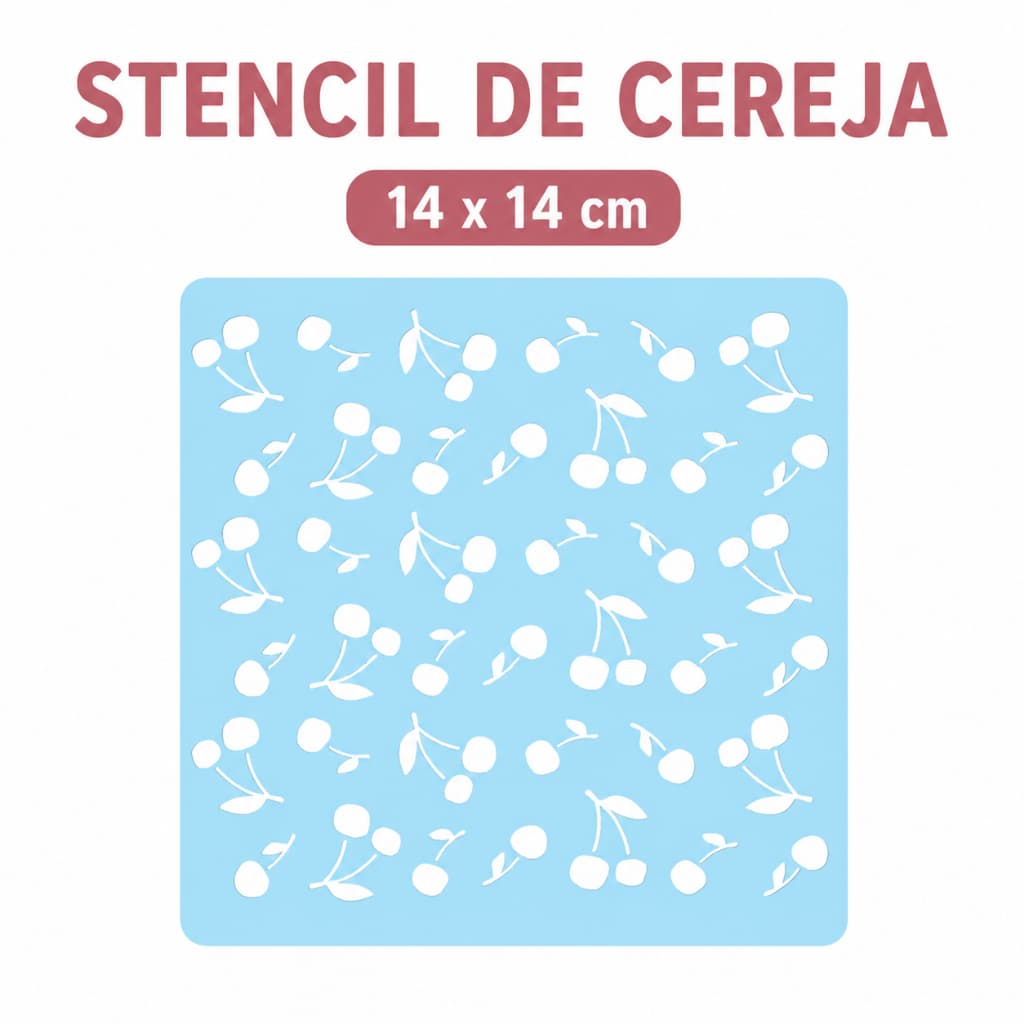 Stencil Cerejas 14 x 14 cm
