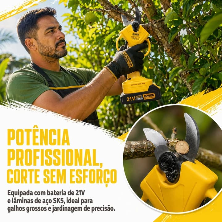 Cordless Electric Garden Pruning Shears with 221V Batteries Portable Woodworking Pruning Shears