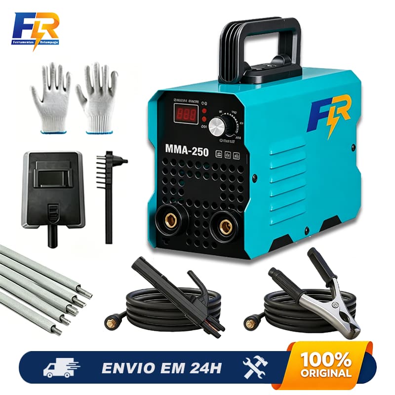 Máquina Soldagem Inversora Tecnologia IGBT MMA-250 Bivolt Portátil Profissional
