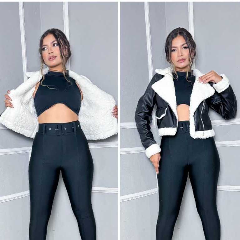 Jaqueta Feminina Courino Ecológico com Forro no Corpo - Leve e Fina, Courino Fake