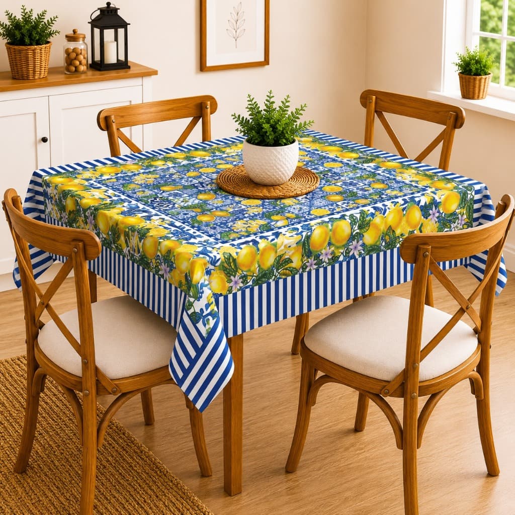 Toalha De Mesa Retangular 4 Lugares Estampada Luxo 1,50 m x 1,50 m Pronta Entrega
