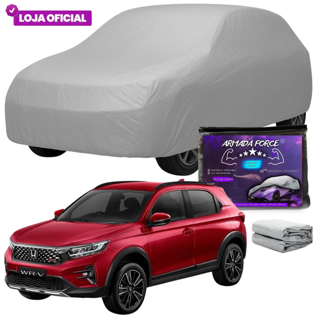 Capa Cobrir Carro WR-V ARMADA FORCE Forrada 100% Impermeável Protege Sol Chuva Poeira Anti-UV