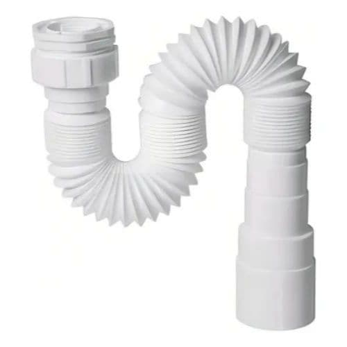 Multissifão Universal Krona 73cm - Sifão em PVC - Extensível Branco Para Pia Lavatório Tanque