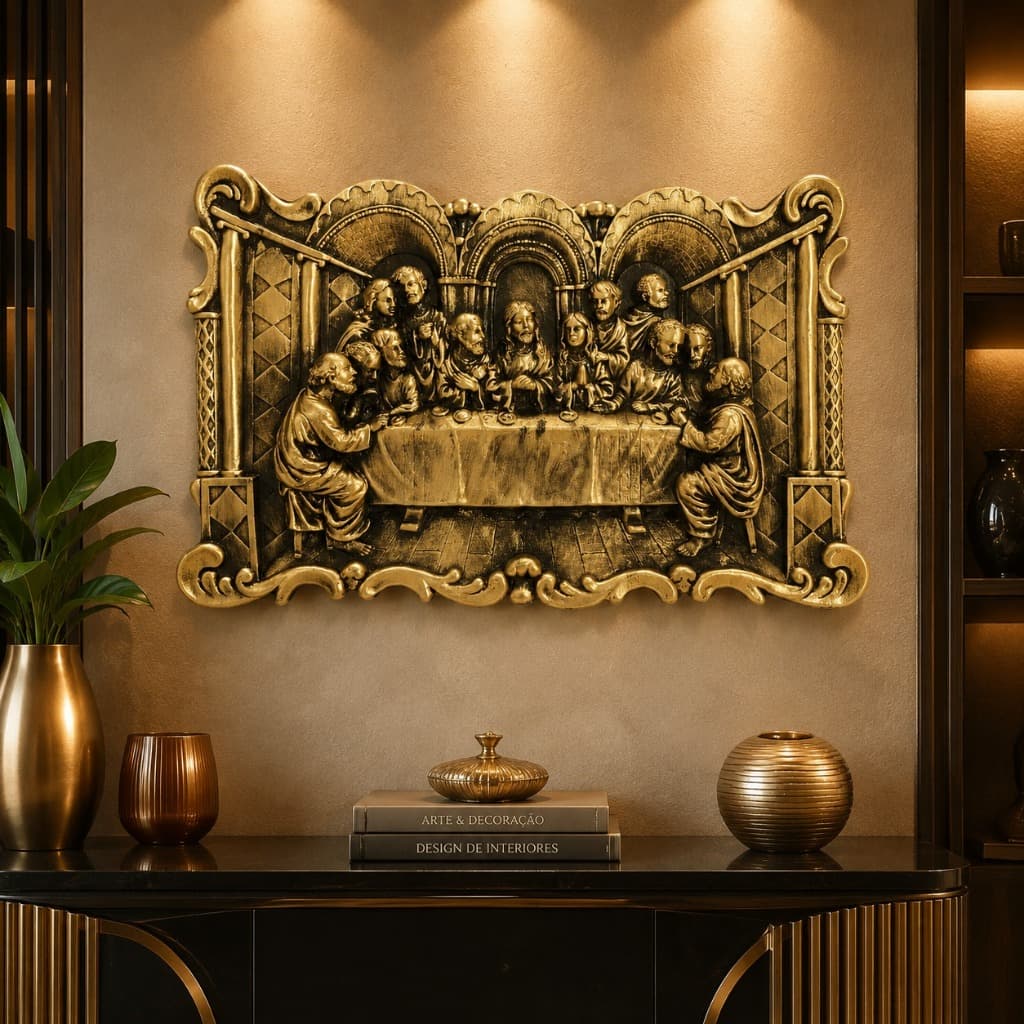 Quadro Santa Ceia Grande Decoração Parede Presentes Enfeites