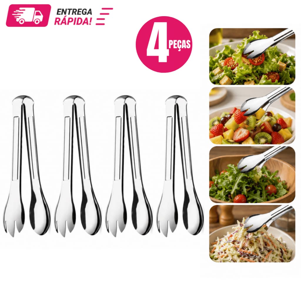 Pegador de Salada Pegadores Multiusos Pães Massas Fruta Carne Pegador Aço Inox Para Cozinha Restaurante 20CM