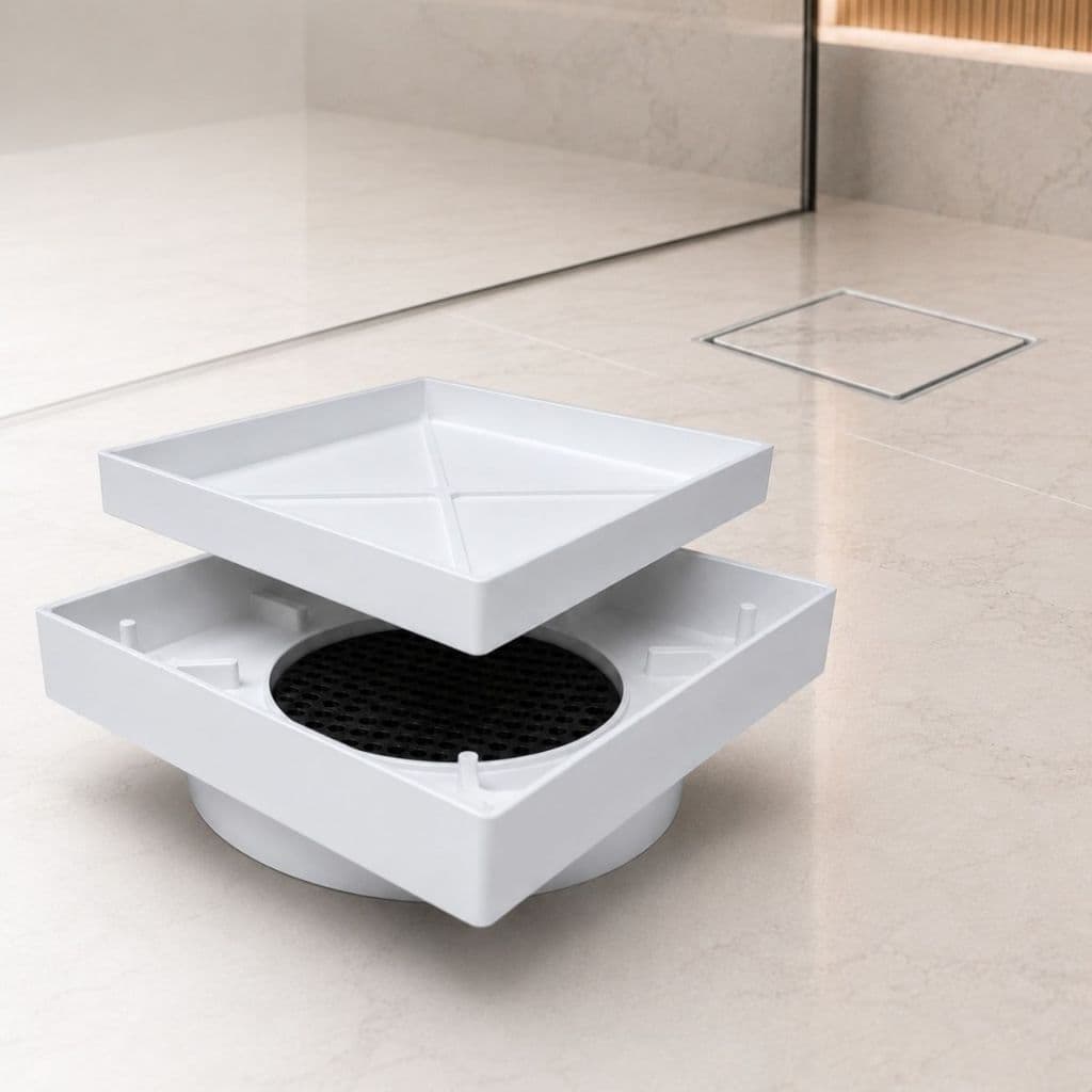 Ralo Oculto Invisível 15x15 Branco Anti Odor Inseto Banheiro
