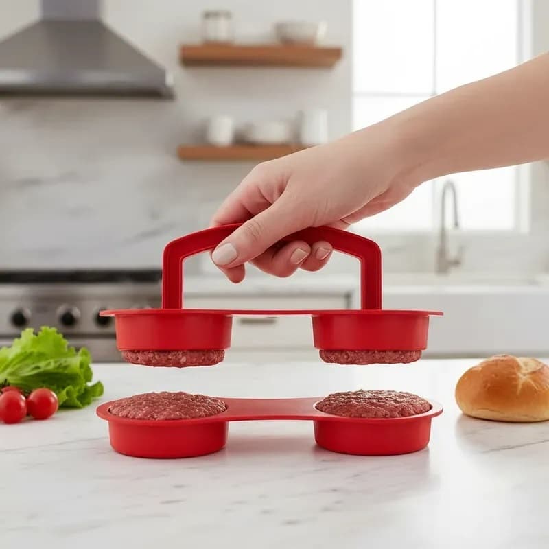 Forma Modelador Duplo Para Mini Hambúrguer Caseiro