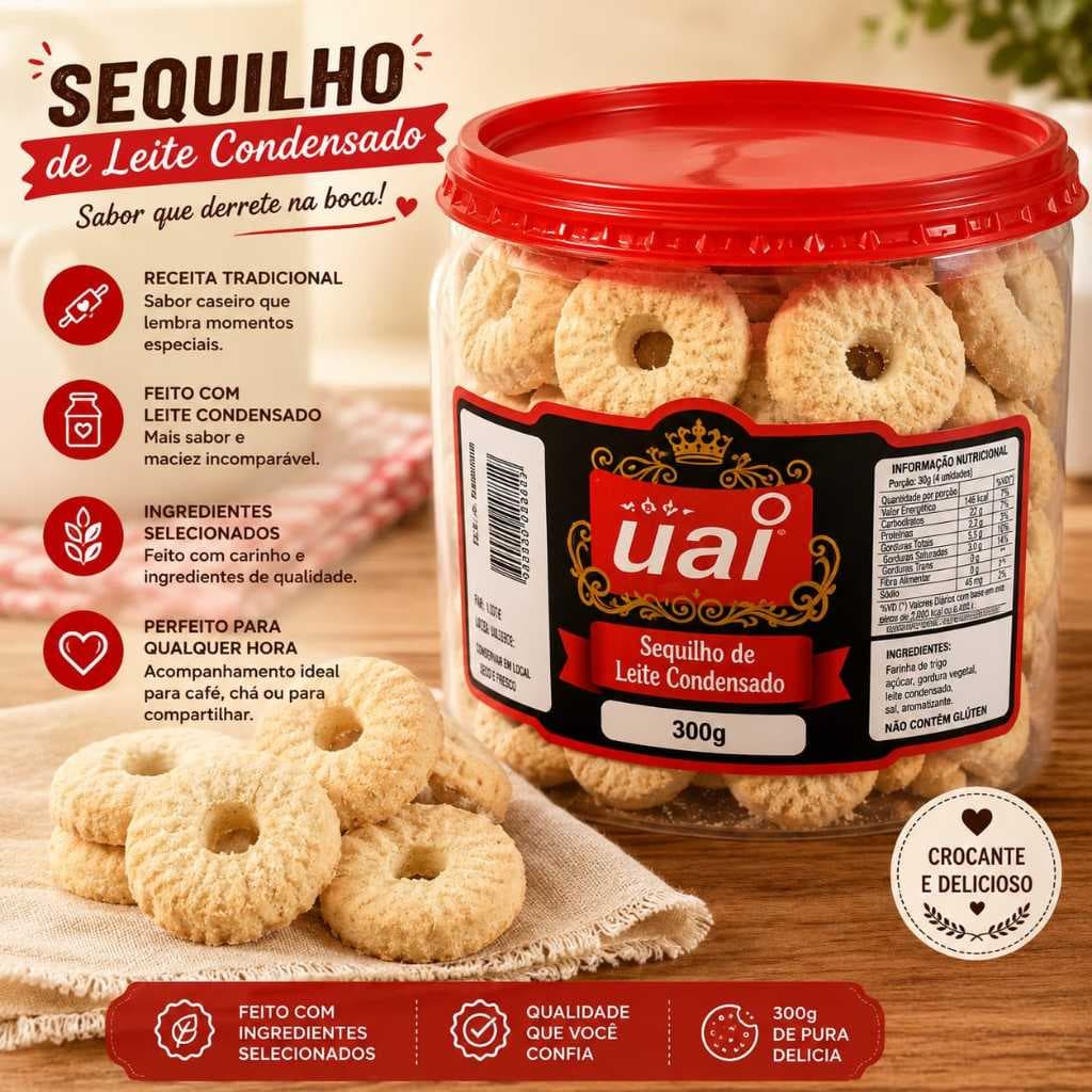 Sequilho Artesanal de Leite Condensado 300g | Derrete na Boca | Ideal para Café