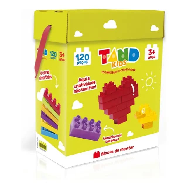 Brinquedo De Montar Tand Kids Baú 120 Pçs Coloridas Toyster