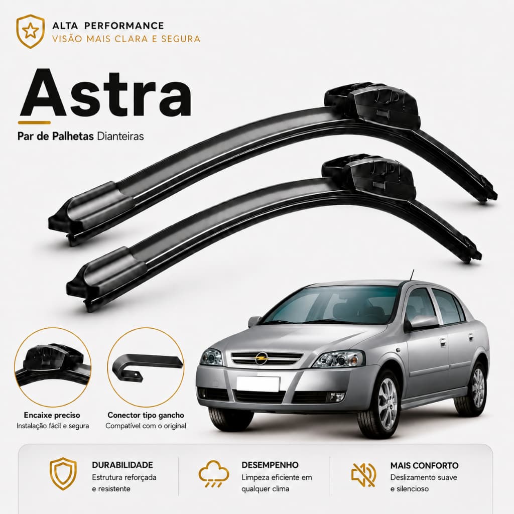 Par Palheta Astra 98 a 2013 Limpador Parabrisa Silicone Premium Pronta Entrega Envio Rápido