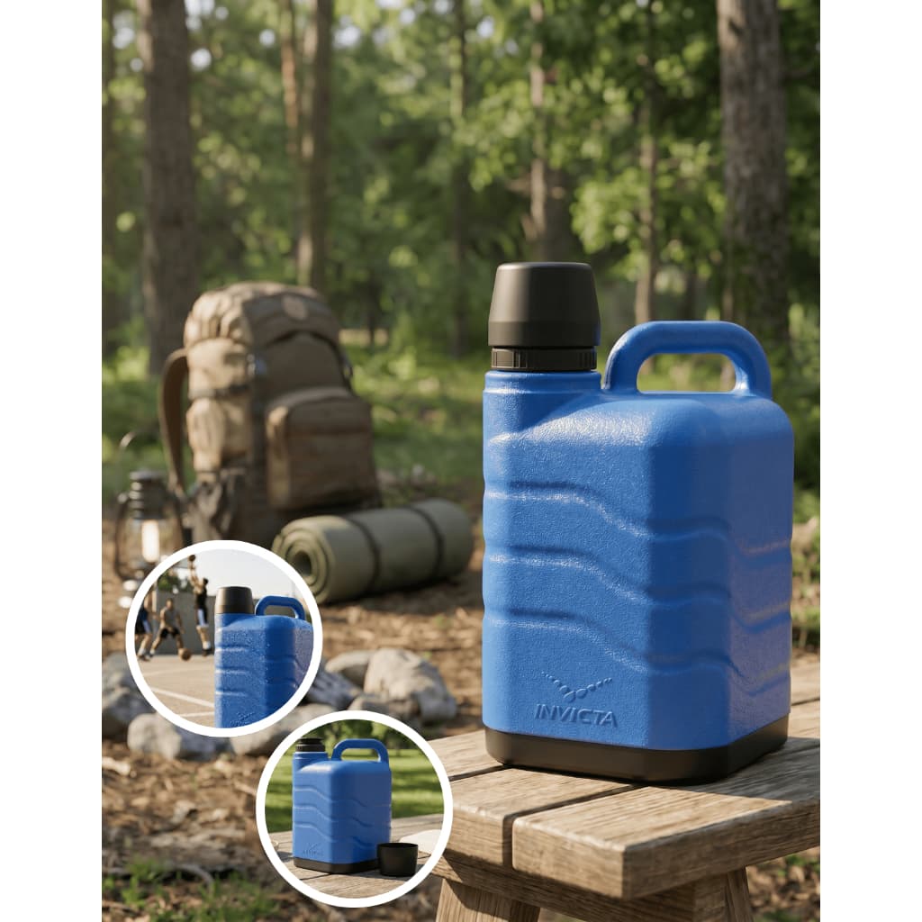 Garrafa Térmica 5L Galão Térmico Água Tereré Gelado Chá Café Quente Trabalho Camping Viagem Invicta